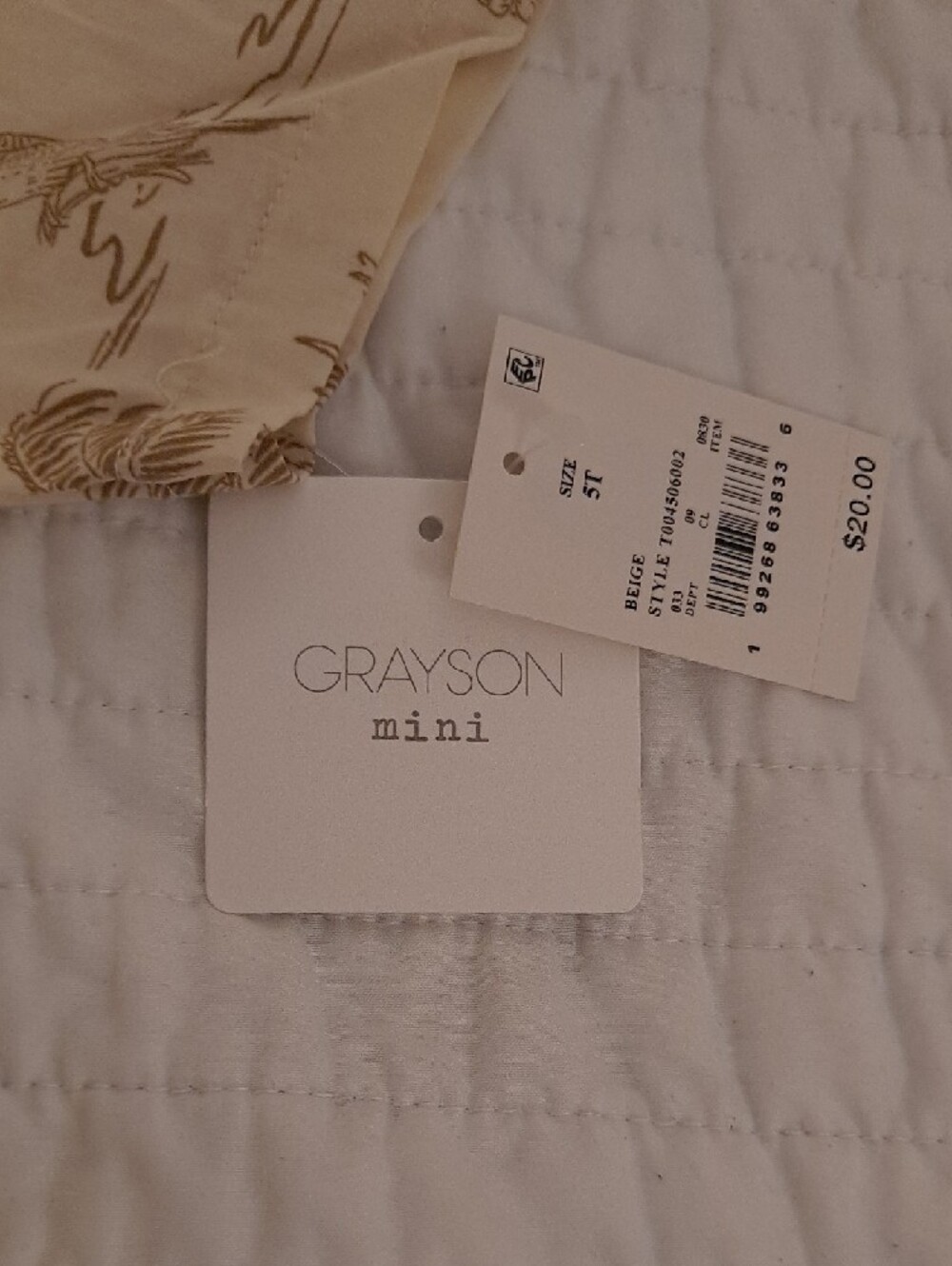 Grayson Mini Cream Tropical Bird Print Kids Short Set - Picture 2 of 11